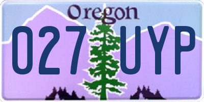 OR license plate 027UYP