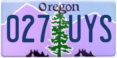 OR license plate 027UYS