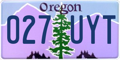 OR license plate 027UYT