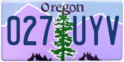 OR license plate 027UYV