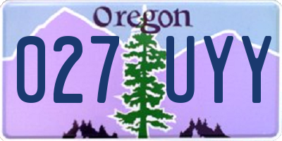 OR license plate 027UYY