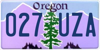 OR license plate 027UZA