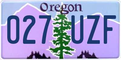 OR license plate 027UZF
