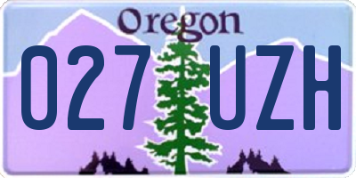 OR license plate 027UZH