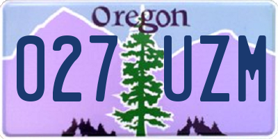 OR license plate 027UZM
