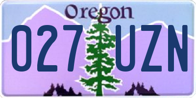 OR license plate 027UZN