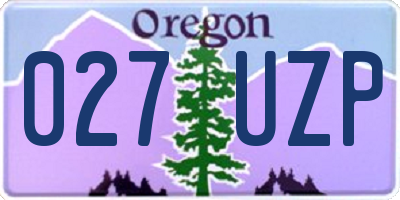 OR license plate 027UZP