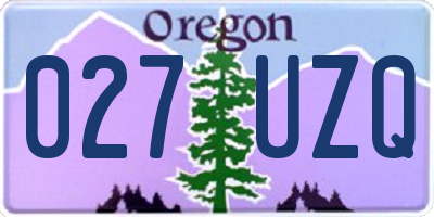 OR license plate 027UZQ