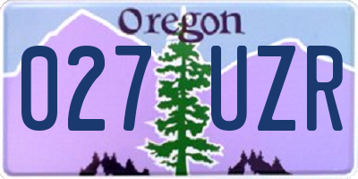 OR license plate 027UZR