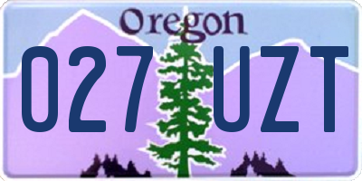 OR license plate 027UZT