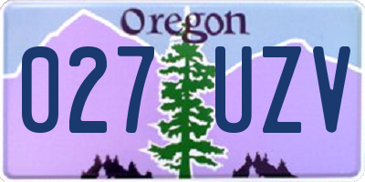 OR license plate 027UZV