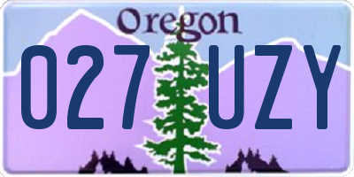 OR license plate 027UZY