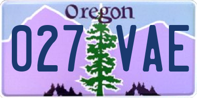 OR license plate 027VAE