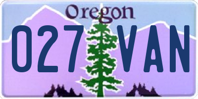 OR license plate 027VAN
