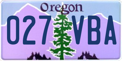 OR license plate 027VBA