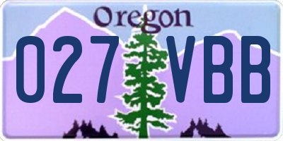 OR license plate 027VBB