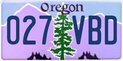 OR license plate 027VBD