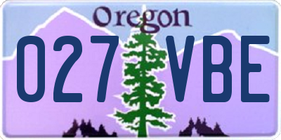 OR license plate 027VBE