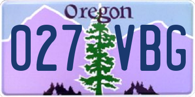 OR license plate 027VBG