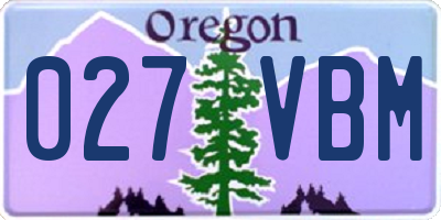 OR license plate 027VBM