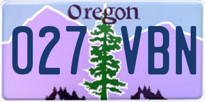 OR license plate 027VBN