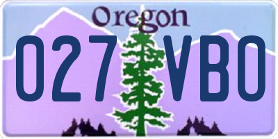 OR license plate 027VBO