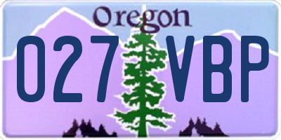 OR license plate 027VBP