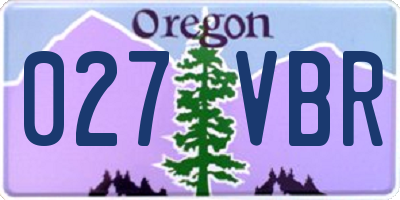 OR license plate 027VBR
