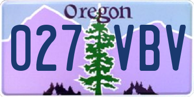 OR license plate 027VBV