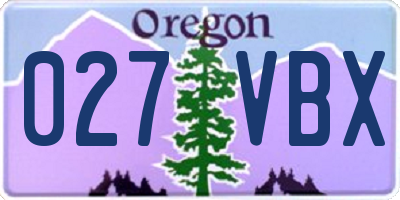 OR license plate 027VBX