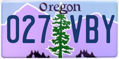 OR license plate 027VBY