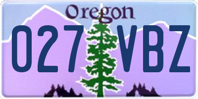 OR license plate 027VBZ