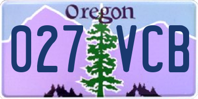 OR license plate 027VCB