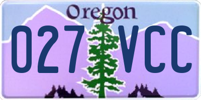 OR license plate 027VCC