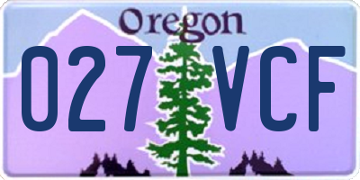OR license plate 027VCF