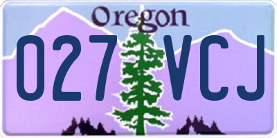 OR license plate 027VCJ