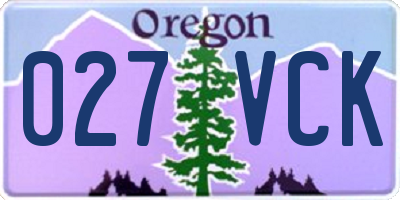 OR license plate 027VCK