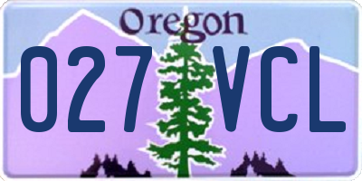 OR license plate 027VCL