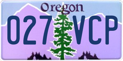 OR license plate 027VCP