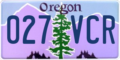 OR license plate 027VCR