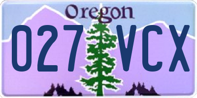 OR license plate 027VCX