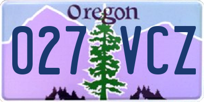 OR license plate 027VCZ