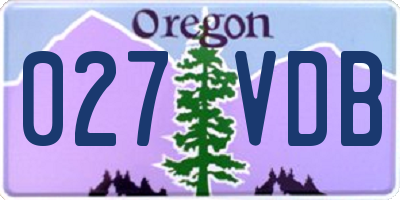 OR license plate 027VDB