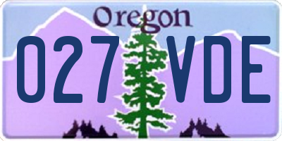 OR license plate 027VDE