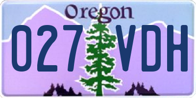 OR license plate 027VDH