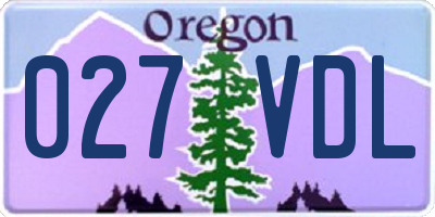 OR license plate 027VDL