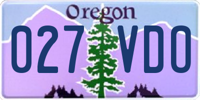 OR license plate 027VDO