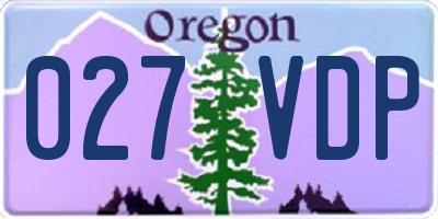 OR license plate 027VDP