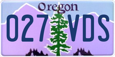 OR license plate 027VDS