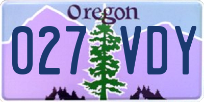 OR license plate 027VDY